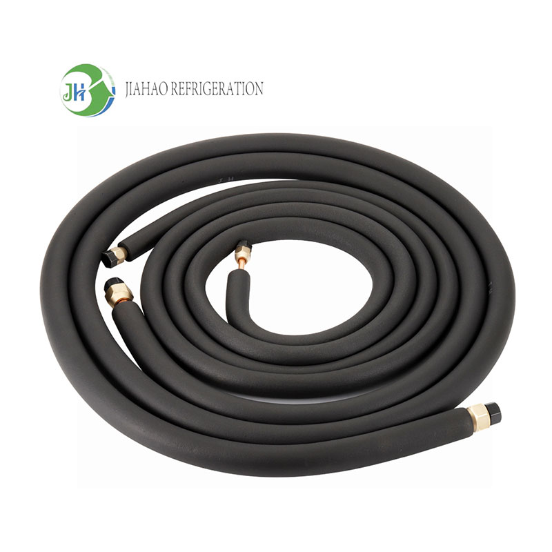 HVAC Rubber Insulated R32-Specific Copper Connection Pipe With Nuts