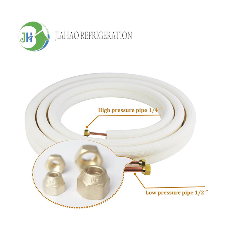 HVAC PE Insulation Copper Connecting Pipes With Nuts